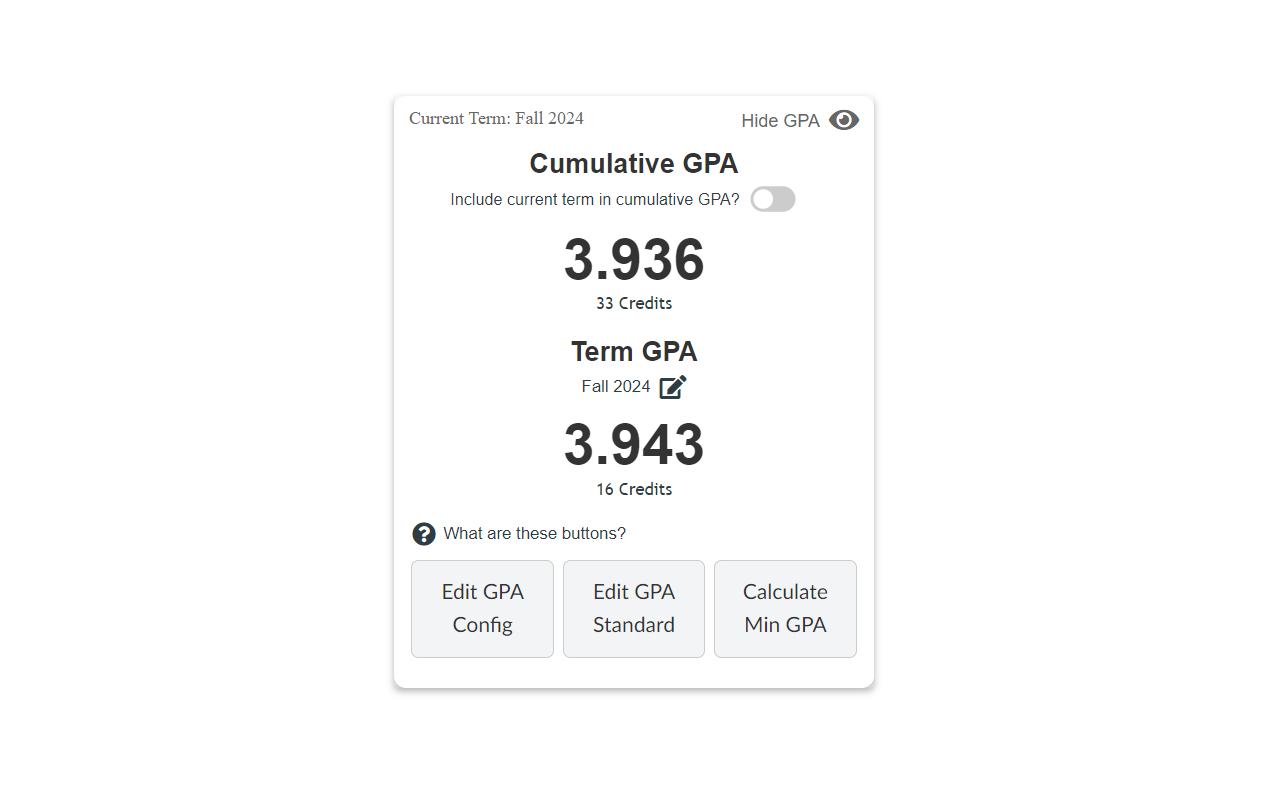 CanvasGradesPro interface