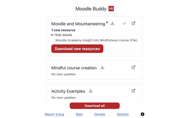 Moodle Buddy dashboard preview